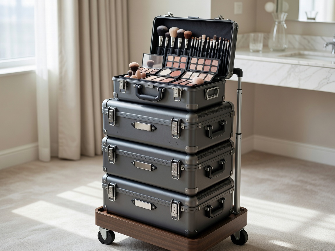Professional Bridal MUA Travel Case Stack